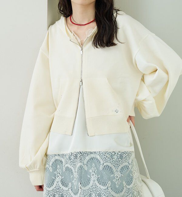  「ラインストーンフーディーニット」|パーカー|