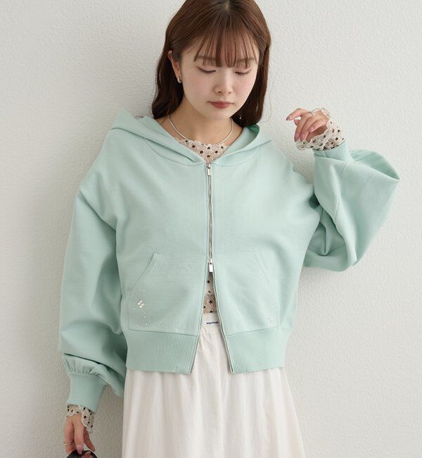  「ラインストーンフーディーニット」|パーカー|