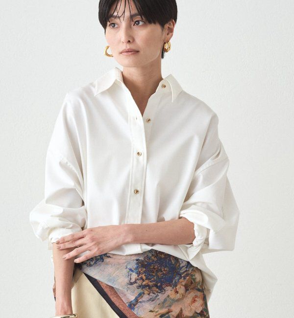  「サテンBIGシャツ」|シャツ・ブラウス|オフホワイト