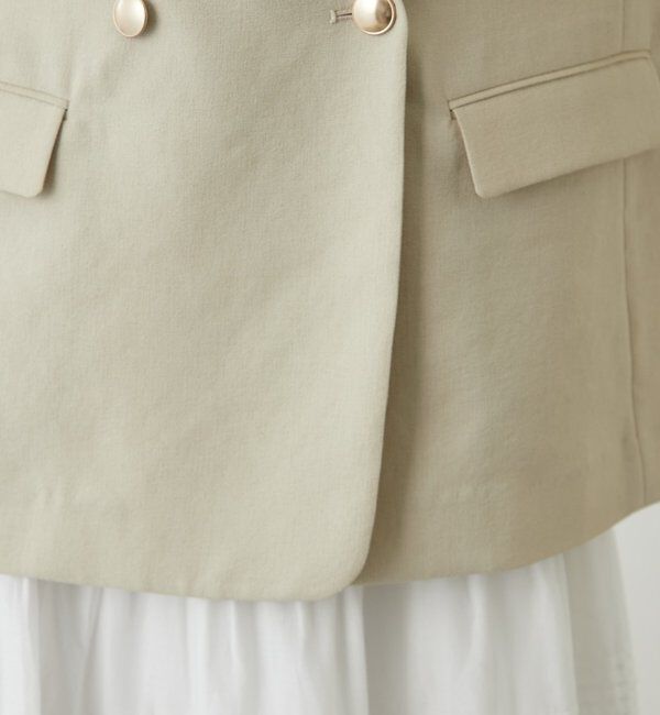  「麻調合繊ノーカラージャケット」|テーラードジャケット|