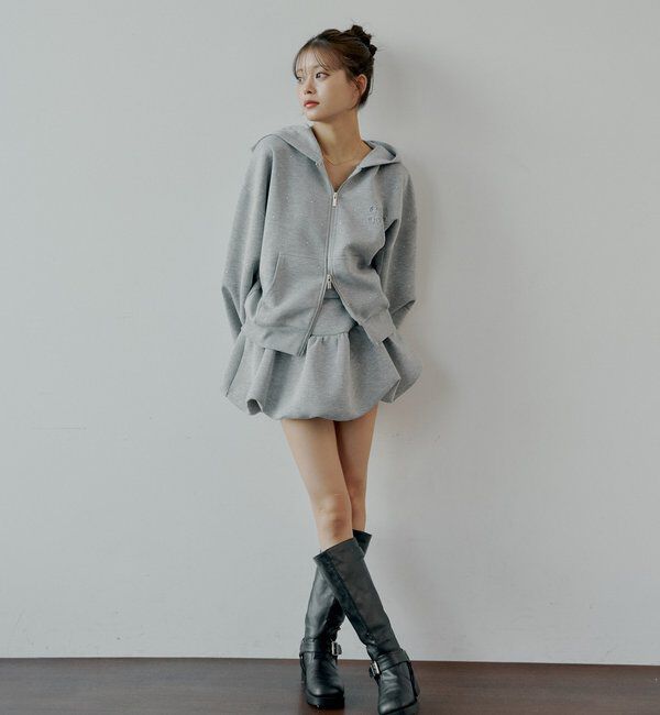  「【セットアップ対応】スウェットバルーンミニスカート」|スカート|