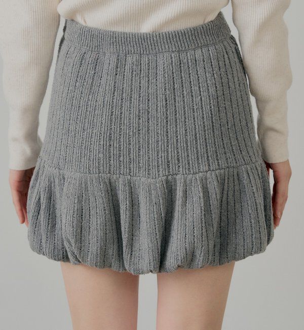  「【セットアップ対応】ニットバルーンミニスカート」|スカート|