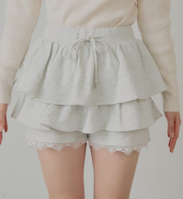  「レイヤードスウェットティアードショートパンツ」|チノ|