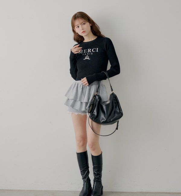  「レイヤードスウェットティアードショートパンツ」|チノ|