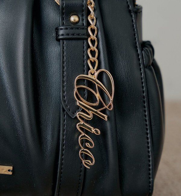  「チャーム付きタックデザインボストンバッグ」|ボストンバッグ|