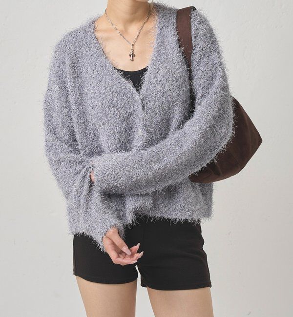  「【WEB限定】HiNTラメニットカーデ」|カーディガン|