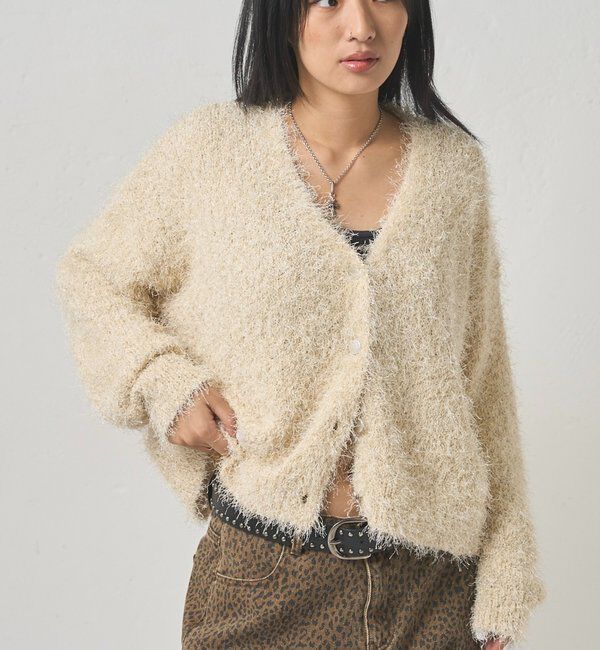  「【WEB限定】HiNTラメニットカーデ」|カーディガン|