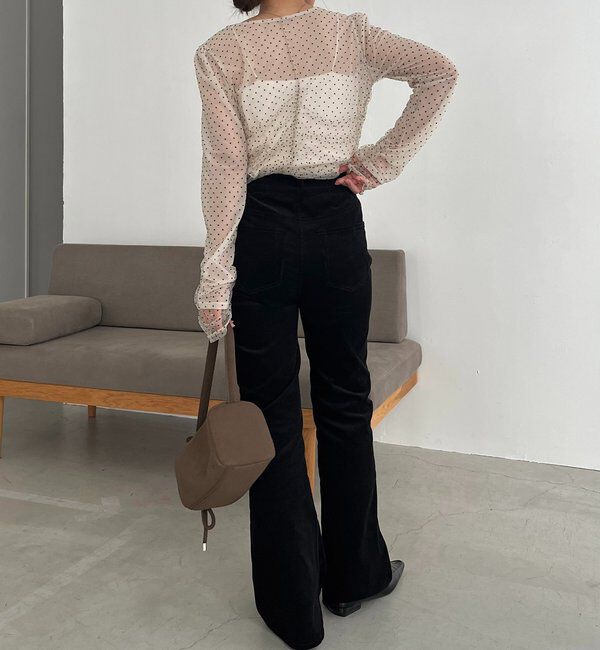  「【新色/レイヤード対応】コーデュロイフレアパンツ」|チノ|