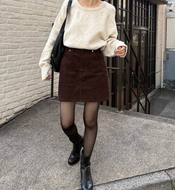  「【新色/レイヤード対応】コーデュロイ台形スカート」|スカート|
