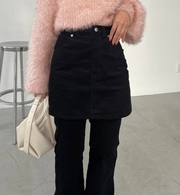  「【新色/レイヤード対応】コーデュロイ台形スカート」|スカート|