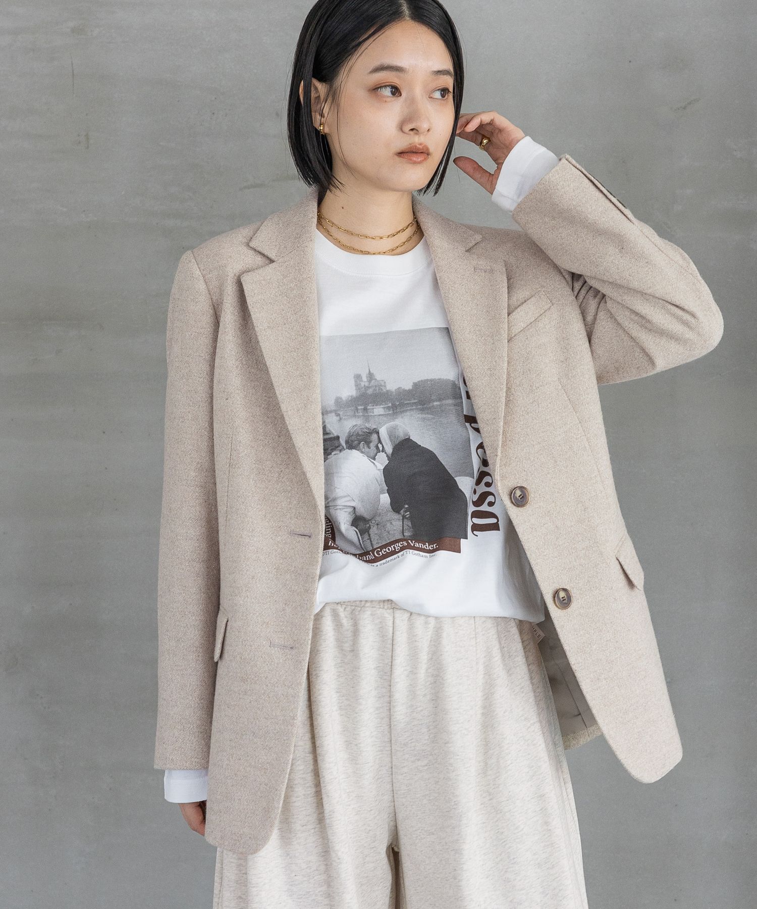 A part by 「坪田あさみさんYouTube紹介/シモーネラメツイードジャケット」|テーラードジャケット|