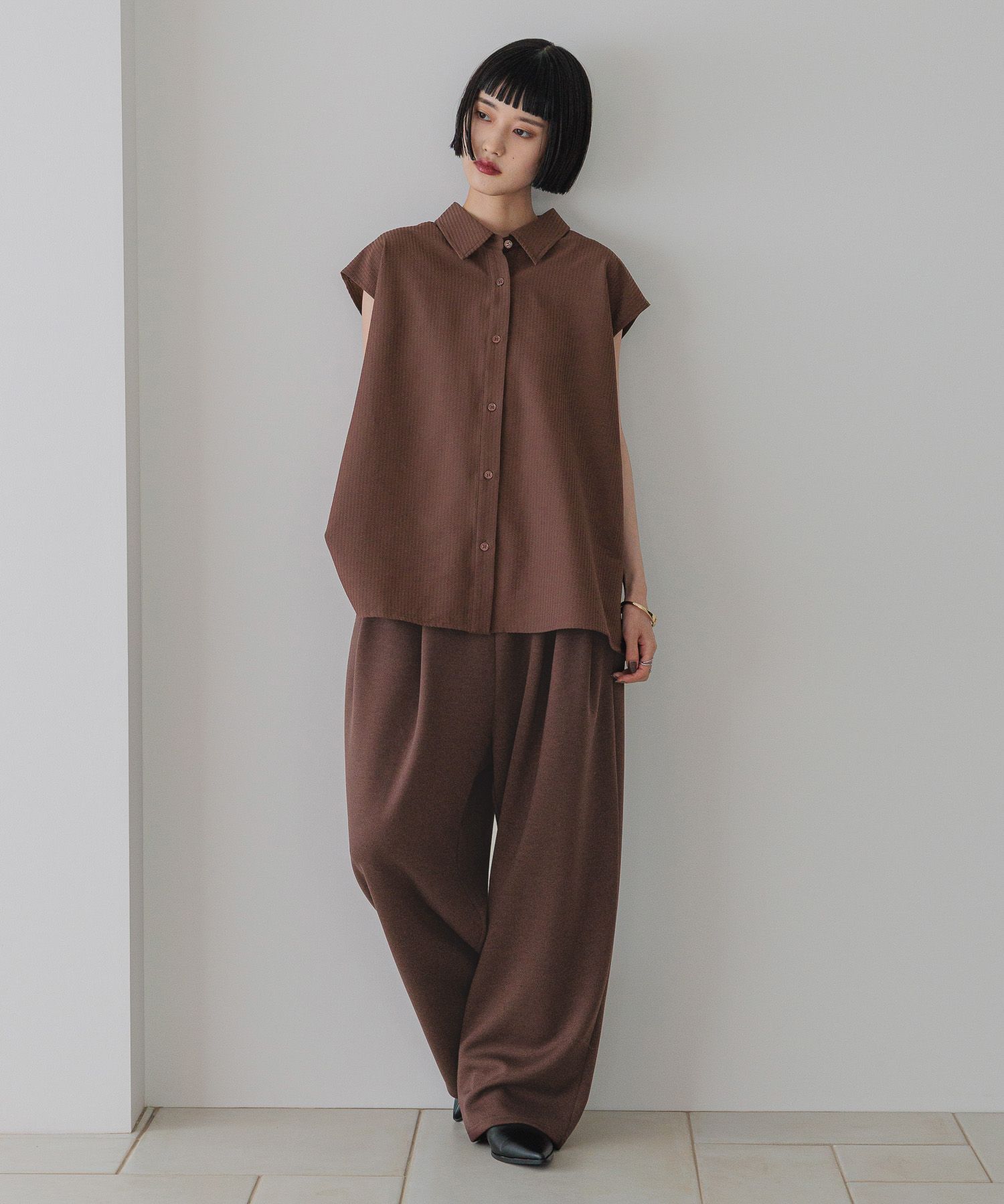 LOWRYS FARM「カットイージーコクーンパンツ」|チノ|