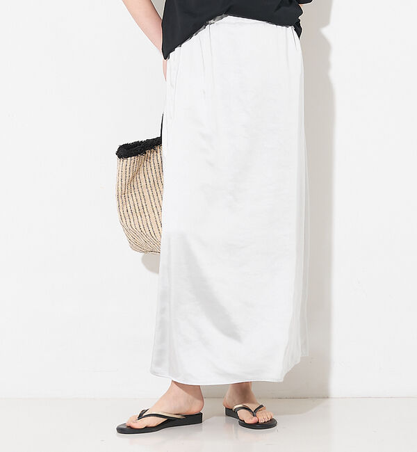 collex「【WEB限定】サテンロングフレアスカート」|スカート|