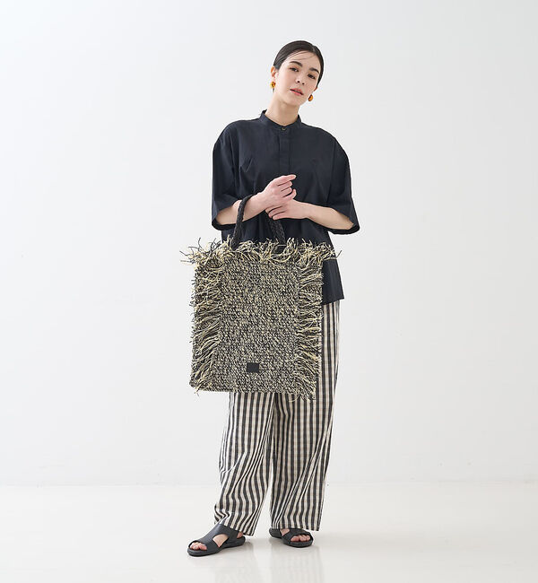 collex「【Swaraj /スワラージ】手編み ラフィア フリンジ トートバッグ」|トートバッグ|