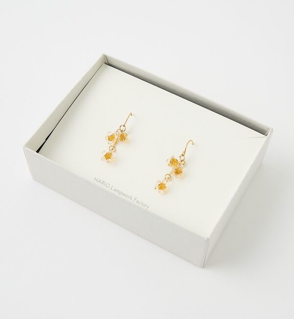 collex「【HARIO Lampwork Factory】ピアス ひとふさのミモザ」|ピアス|