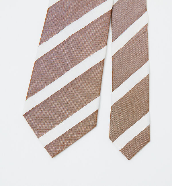 ABAHOUSE「【定番】カラーレジメンタル コットンシルク ネクタイ」|ネクタイ・蝶ネクタイ|