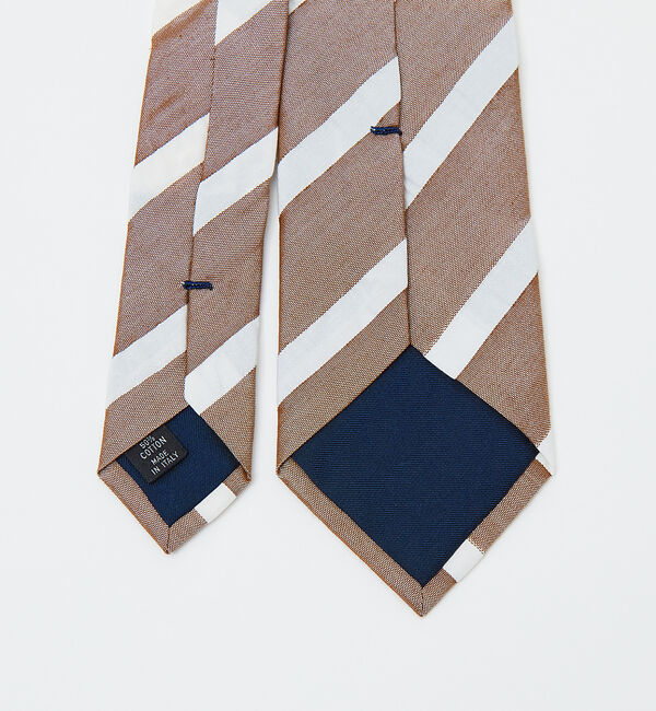 ABAHOUSE「【定番】カラーレジメンタル コットンシルク ネクタイ」|ネクタイ・蝶ネクタイ|