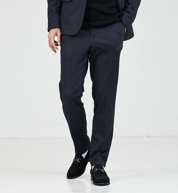 ABAHOUSE「【セットアップ対応】ポンチ イージー スラックス パンツ」|スラックス|ネイビー