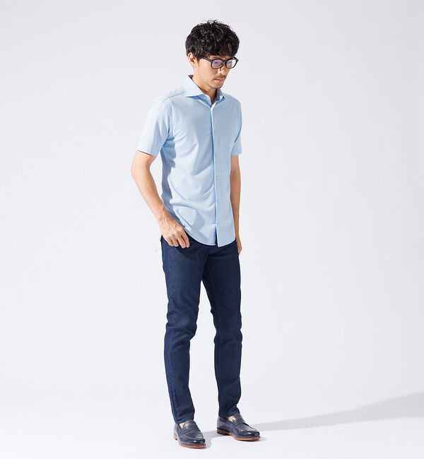 ABAHOUSE「【接触冷感】アイスピケ ストレッチ 半袖シャツ / FLEX SHIRTS」|シャツ・ブラウス|