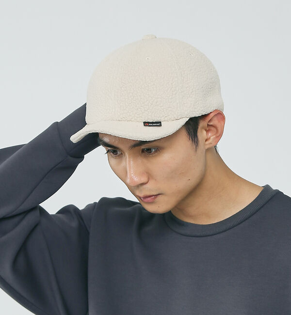 ABAHOUSE「【POLARTEC/ポーラテック】ボア フリース ショート バイザー アンパイア」|その他|アイボリー