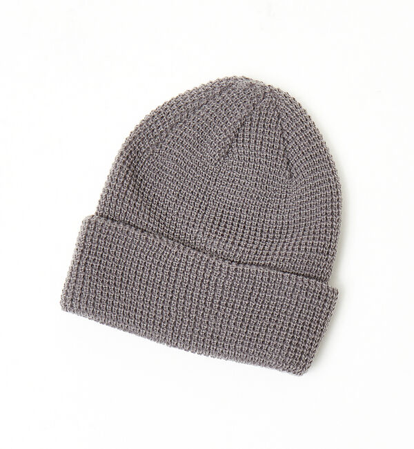 ABAHOUSE「＜BASIQUENTI＞【丸洗いOK】ユニセックス ワッフル編み ニットキャップ」|その他|グレー