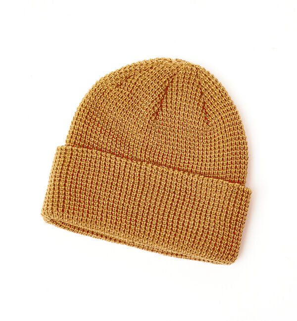 ABAHOUSE「＜BASIQUENTI＞【丸洗いOK】ユニセックス ワッフル編み ニットキャップ」|その他|オレンジ
