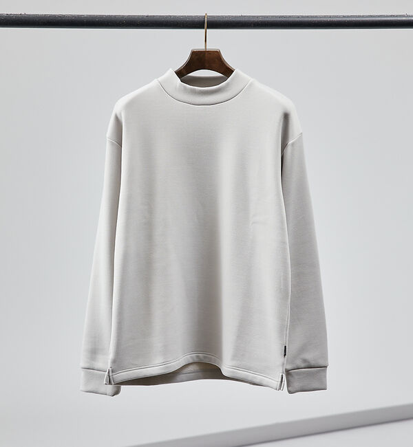 ABAHOUSE「【ふわふわ・もちもち】裏シャギー モックネック 長袖Tシャツ」|Tシャツ・カットソー|グレージュ