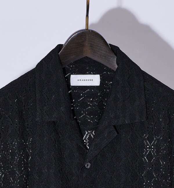 ABAHOUSE「【ジオメトリック柄】 ストレッチ シアーシャツ/レースシャツ」|シャツ・ブラウス|