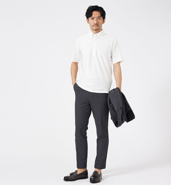 ABAHOUSE「トリコットサッカー ボタンダウン ポロシャツ」|ポロシャツ|