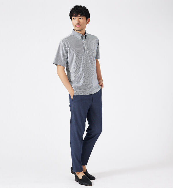 ABAHOUSE「トリコットサッカー ボタンダウン ポロシャツ」|ポロシャツ|