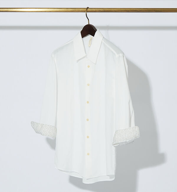 ABAHOUSE「【リネンタッチ】7分袖シャツ」|シャツ・ブラウス|ホワイト