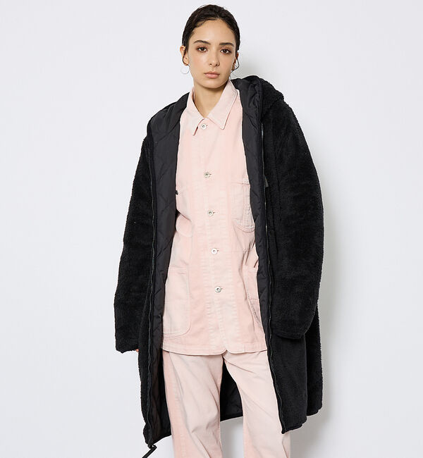 ABAHOUSE「【TAION / タイオン】シティ リバーシブル パイピングフード ダウン&times;ボア」|ダウン|