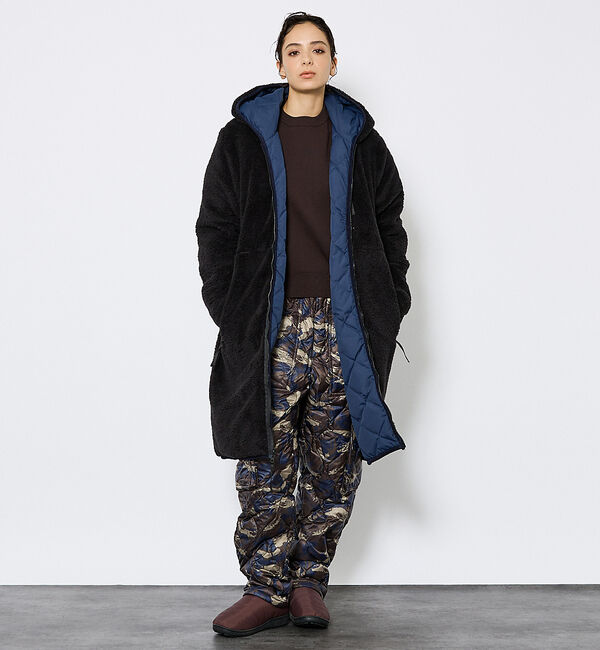 ABAHOUSE「【TAION / タイオン】シティ リバーシブル パイピングフード ダウン&times;ボア」|ダウン|