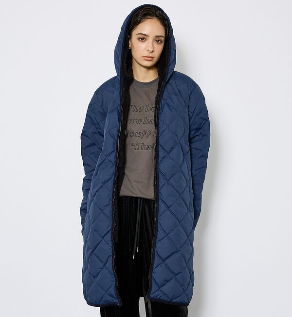 ABAHOUSE「【TAION / タイオン】シティ リバーシブル パイピングフード ダウン&times;ボア」|ダウン|