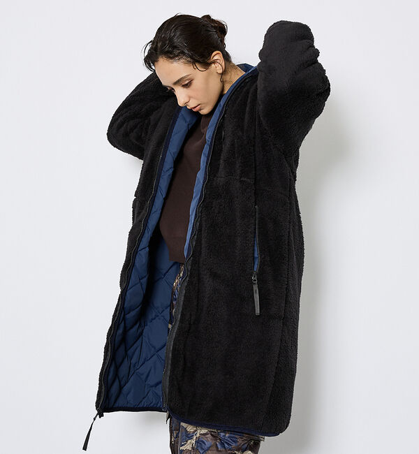 ABAHOUSE「【TAION / タイオン】シティ リバーシブル パイピングフード ダウン&times;ボア」|ダウン|