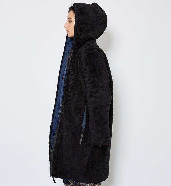 ABAHOUSE「【TAION / タイオン】シティ リバーシブル パイピングフード ダウン&times;ボア」|ダウン|