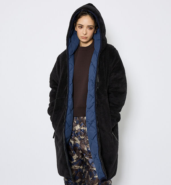 ABAHOUSE「【TAION / タイオン】シティ リバーシブル パイピングフード ダウン&times;ボア」|ダウン|