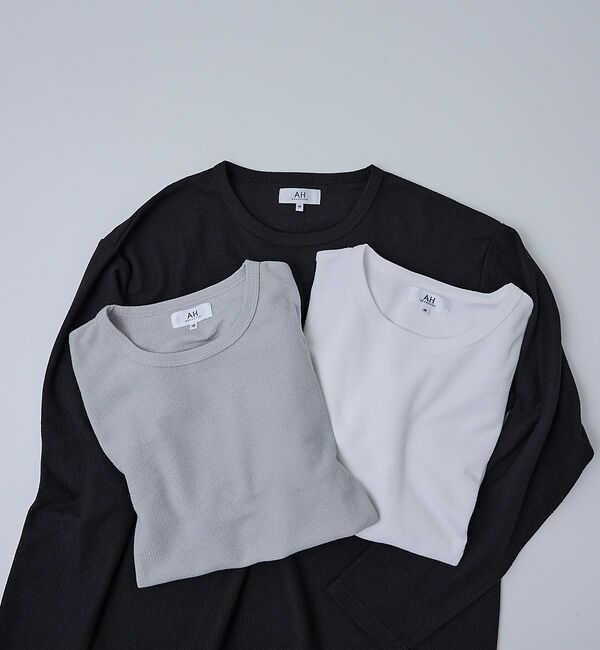 ABAHOUSE「【AH ABAHOUSE】モダン カノコ クルーネック ロングスリーブTシャツ」|Tシャツ・カットソー|