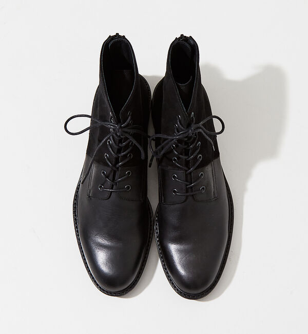 alfredoBANNISTER「【定番】ベロア切替 レースアップブーツ」|ショートブーツ|