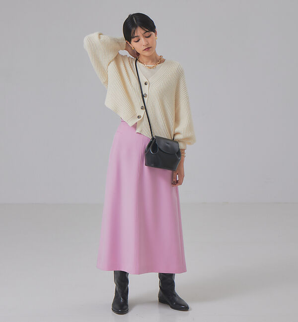 Rouge vif「【XSサイズ展開】 デザインベルトトラペーズスカート」|スカート|