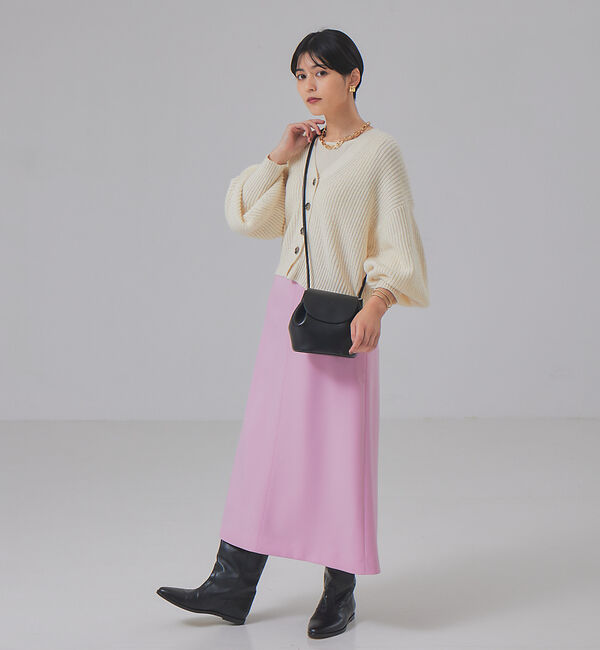 Rouge vif「【XSサイズ展開】 デザインベルトトラペーズスカート」|スカート|