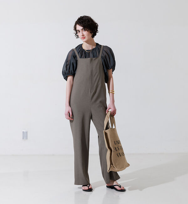 Rouge vif「リネンライクストレッチサロペット」|オールインワン|