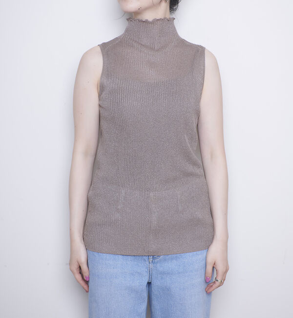 Rouge vif「シアーアメスリラメリブハイネック」|ニット・セーター|