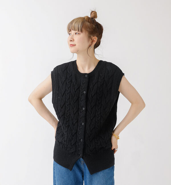 Rouge vif「ケーブルニット2WAYベスト」|ニット・セーター|