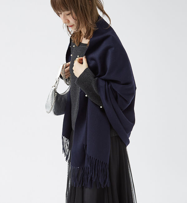 Rouge vif「カシミヤ大判無地ストール」|マフラー|