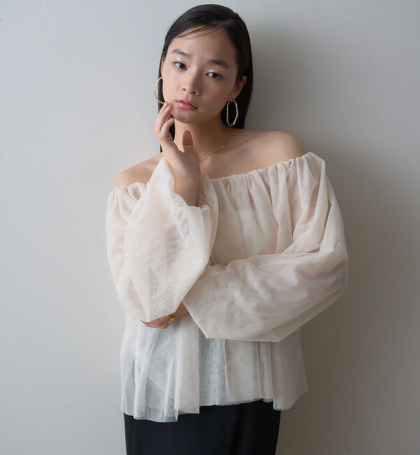 Rouge vif「【一部店舗限定】3wayオフショルチュールブラウス」|シャツ・ブラウス|