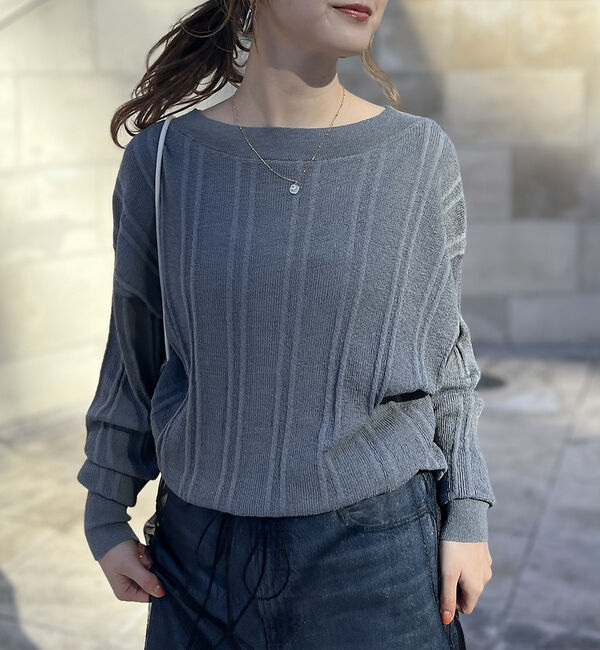 Rouge vif「変形ストライプ前後2WAYニット / カーディガン」|ニット・セーター|