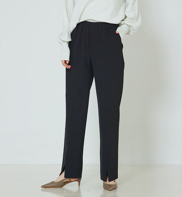 qualite「【WEB限定】2WAYストレッチセンターベンツパンツ」|その他|ブラック