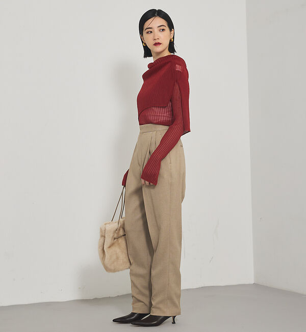 qualite「【Oggi掲載】ワイドリブシアースヌードニット/スヌード取り外し可能」|ニット・セーター|