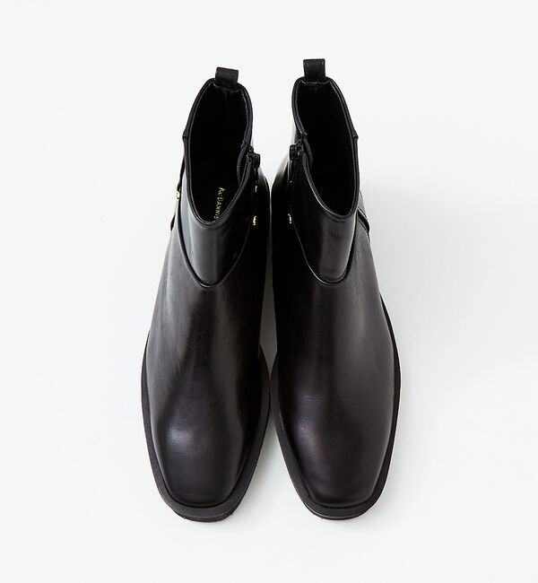 AU BANNISTER「【スノーソール】スクエアトゥ厚底フラットブーツ」|ショートブーツ|